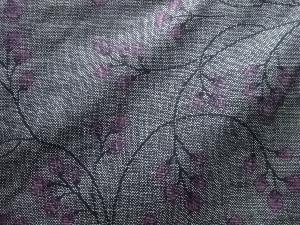 アンティーク　枝花模様織出し本場泥大島紬着物（9マルキ）